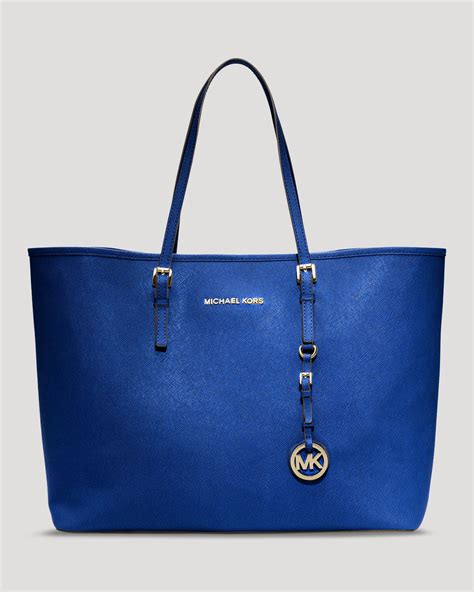 michael kors jet set blue bag|bandolera jet set Michael Kors.